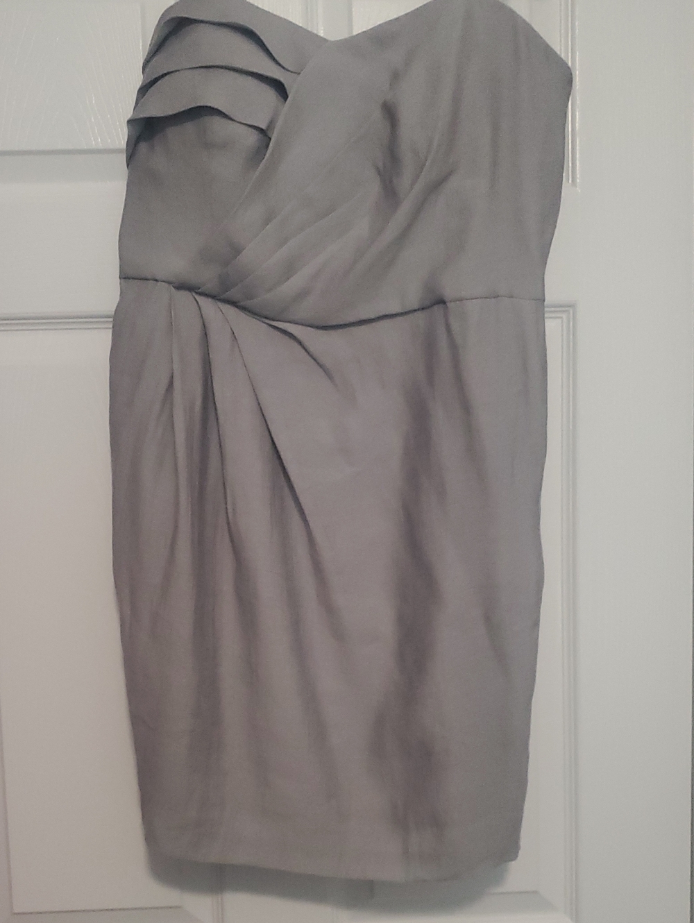 BCBGeneration Strapless Silver Gray Cocktail Dress Size 12 Y2K